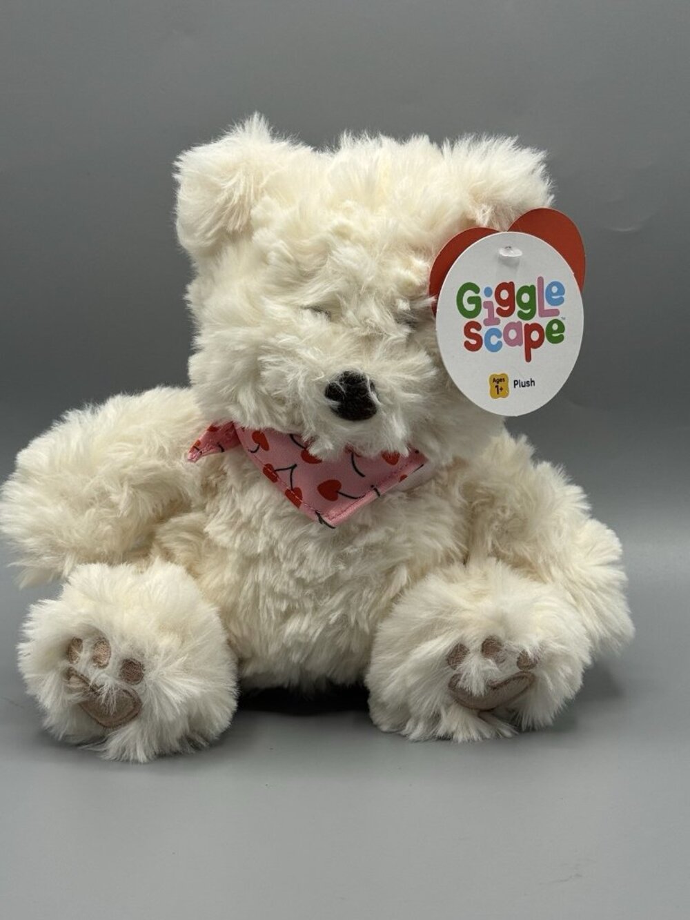 Giggle Scape Small Teddy Bear White 8" NEW